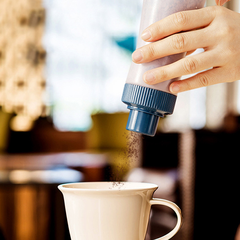 350Ml Kitchen Flour Squeeze Container With Lid Baking Sugar Powder Dinspenser Condiment Barbecue Seasoning Bottle Coffee Powder Storage Bottle