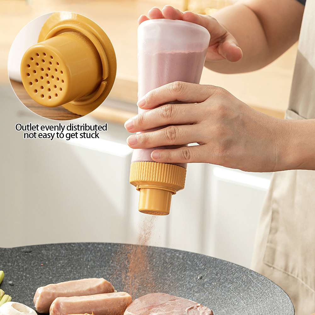 350Ml Kitchen Flour Squeeze Container With Lid Baking Sugar Powder Dinspenser Condiment Barbecue Seasoning Bottle Coffee Powder Storage Bottle
