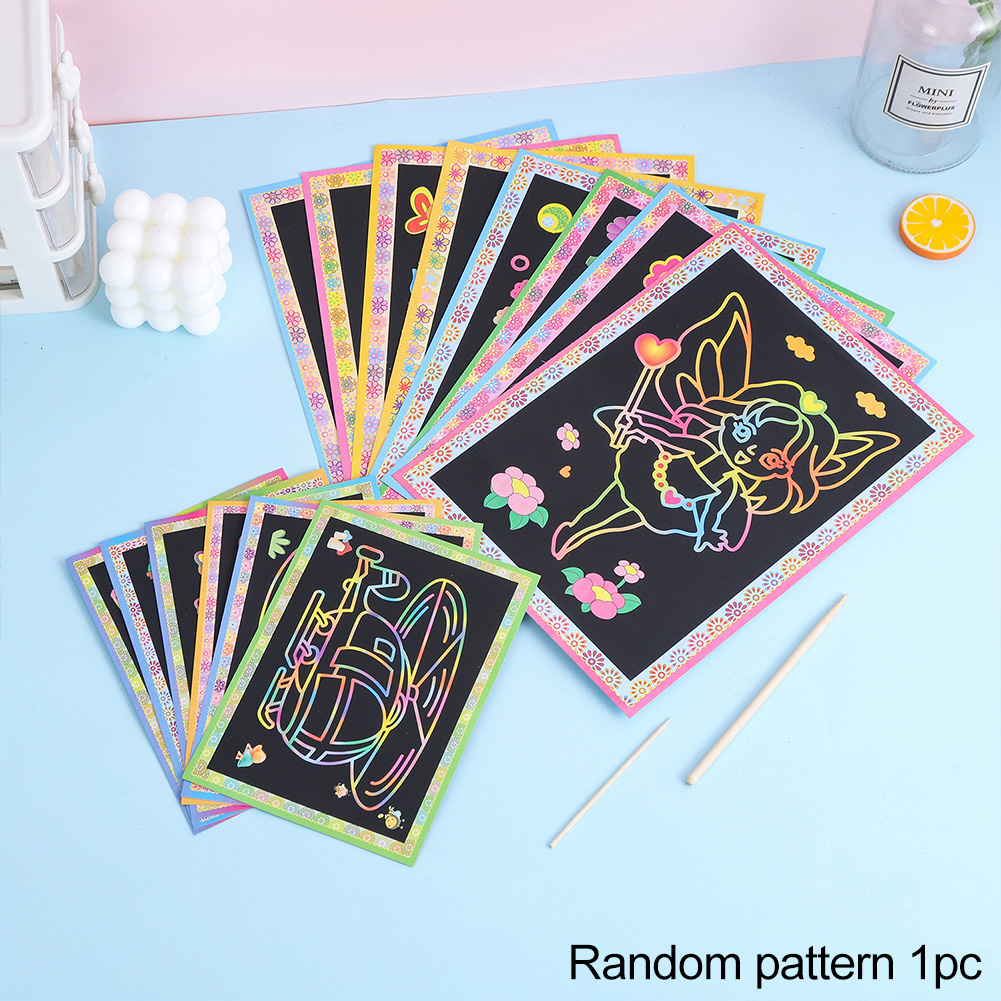 1pc Random Color Creative Doodle Art Paper Diy Scratch Colorful